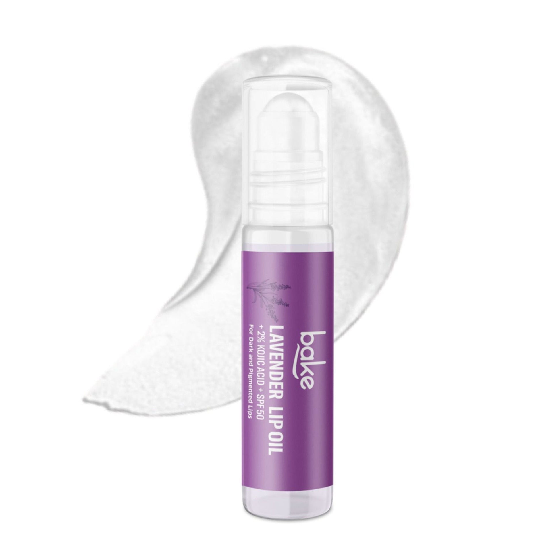 BAKE 2% Kojic Acid Lavender Lip Balm Oil SPF 50 PA+++ for Dark, Chapped & Pigmented Lips