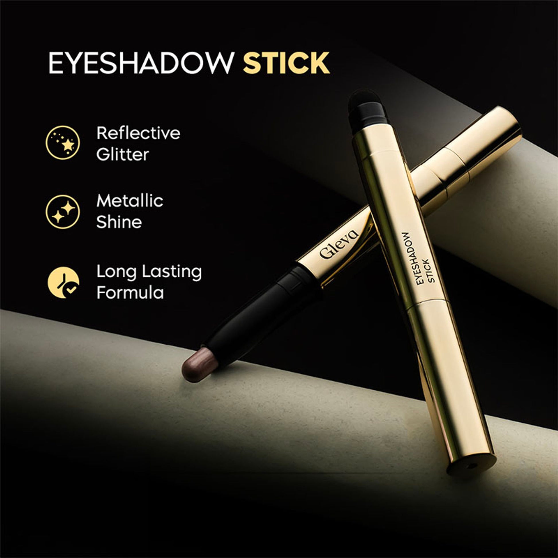 GLEVA Long Wear Metallic Eyeshadow Stick - Golden Glitz