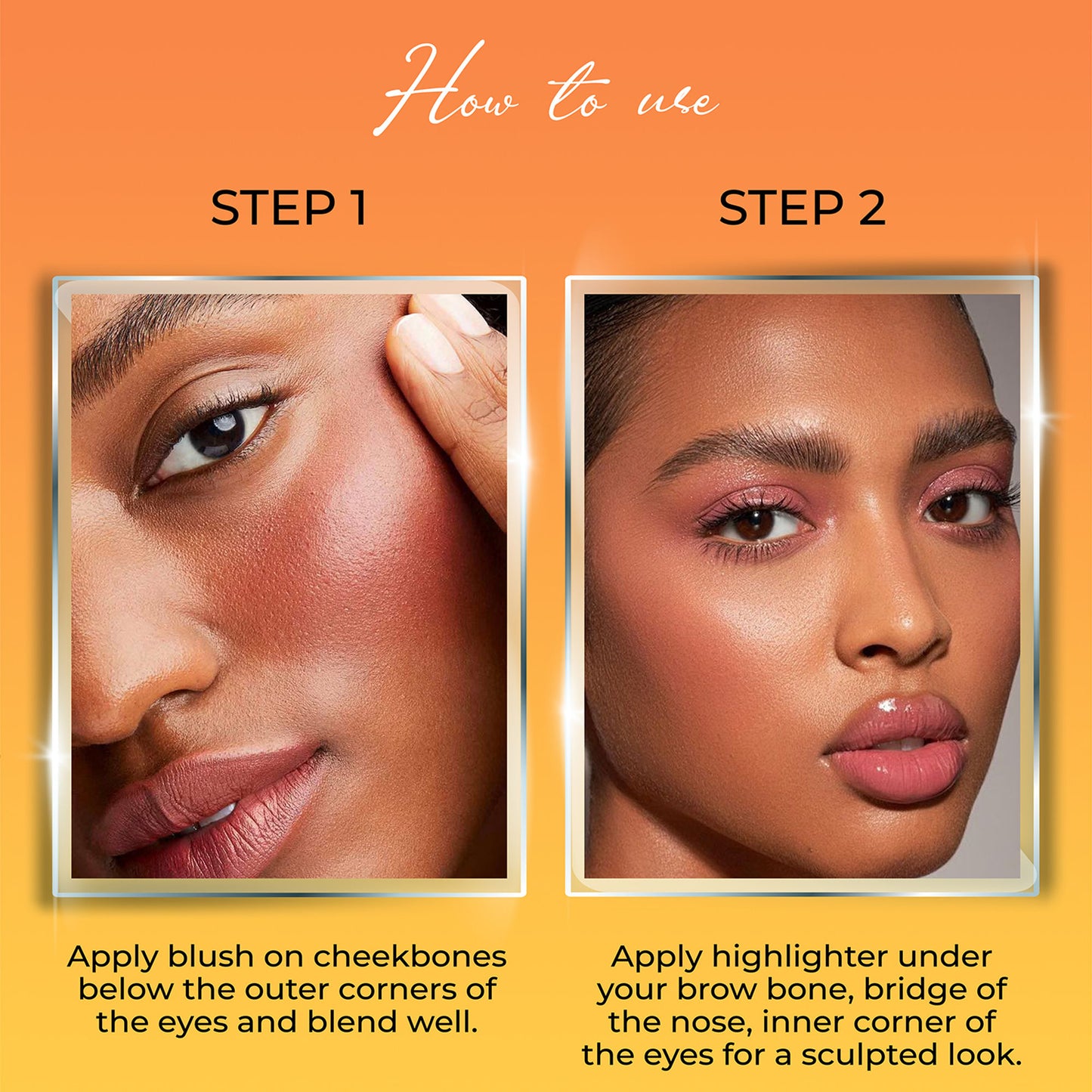 Insight Cosmetics Blush & Highlight Palette, 2 In 1 Intense Pigment, Lightweight Formula