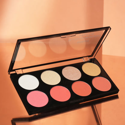 Insight Cosmetics Blush & Highlight Palette, 2 In 1 Intense Pigment, Lightweight Formula