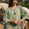 Dhiyona IE Women Floral Printed Regular Pure Cotton A-Line Kurta with Trousers