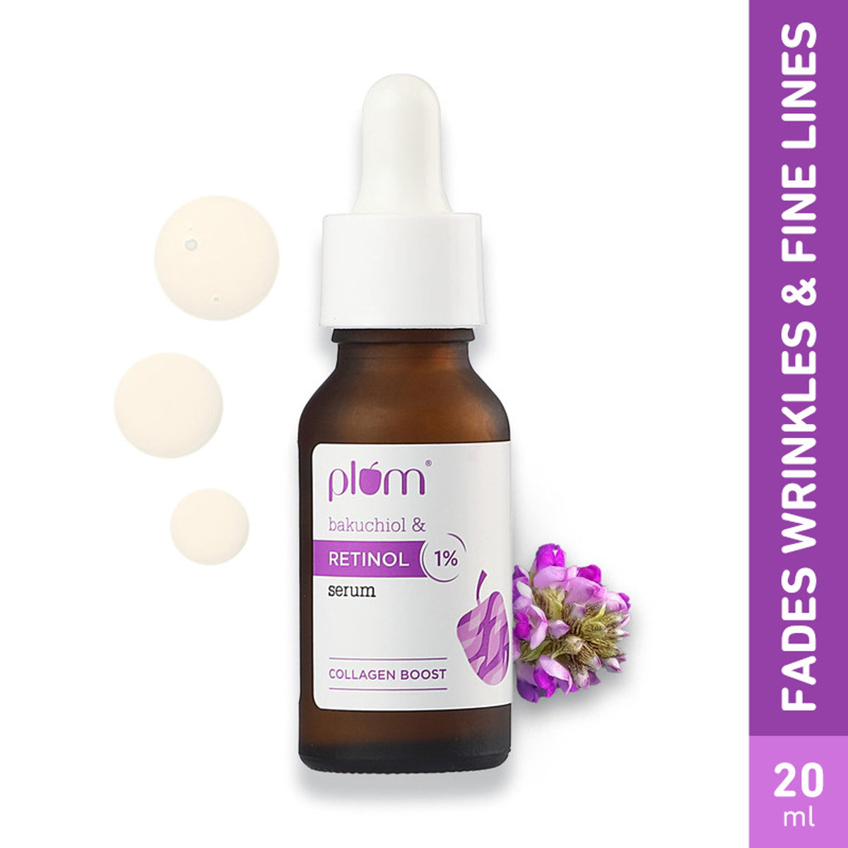 Plum 1% Retinol Face Serum With Bakuchiol- Boosts Collagen- Reduces Fine Lines & Wrinkles