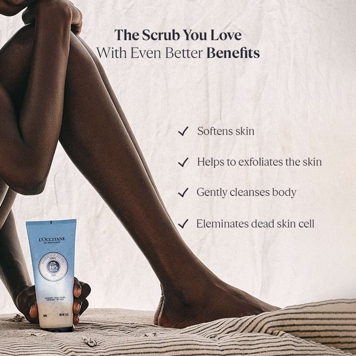 L'Occitane Shea Butter Ultra Rich Body Scrub For Dry To Very Dry Skin