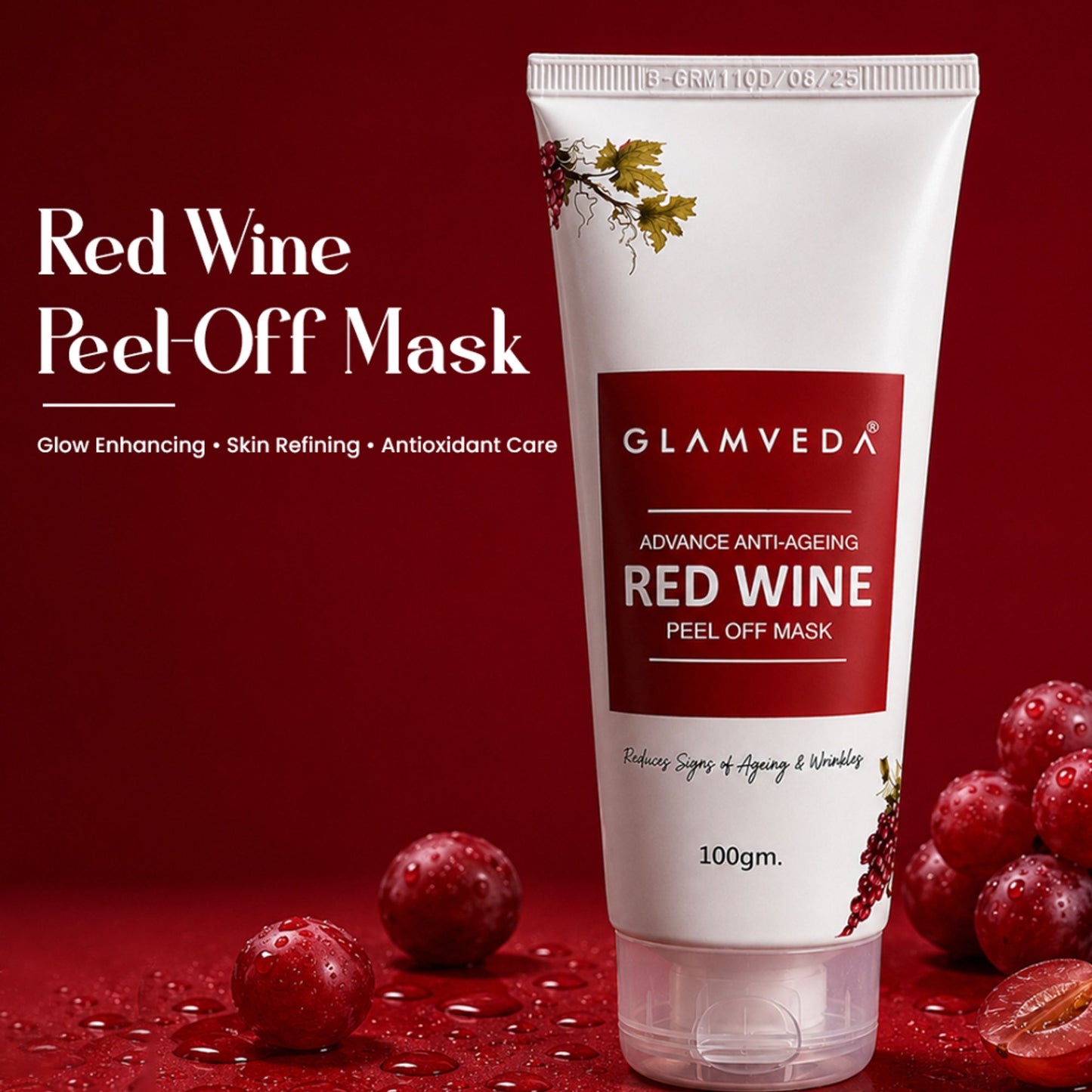 Glamveda Red Wine Advance Anti-ageing Peel Off Mask