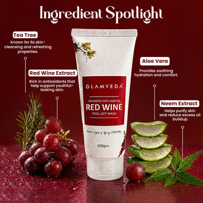 Glamveda Red Wine Advance Anti-ageing Peel Off Mask
