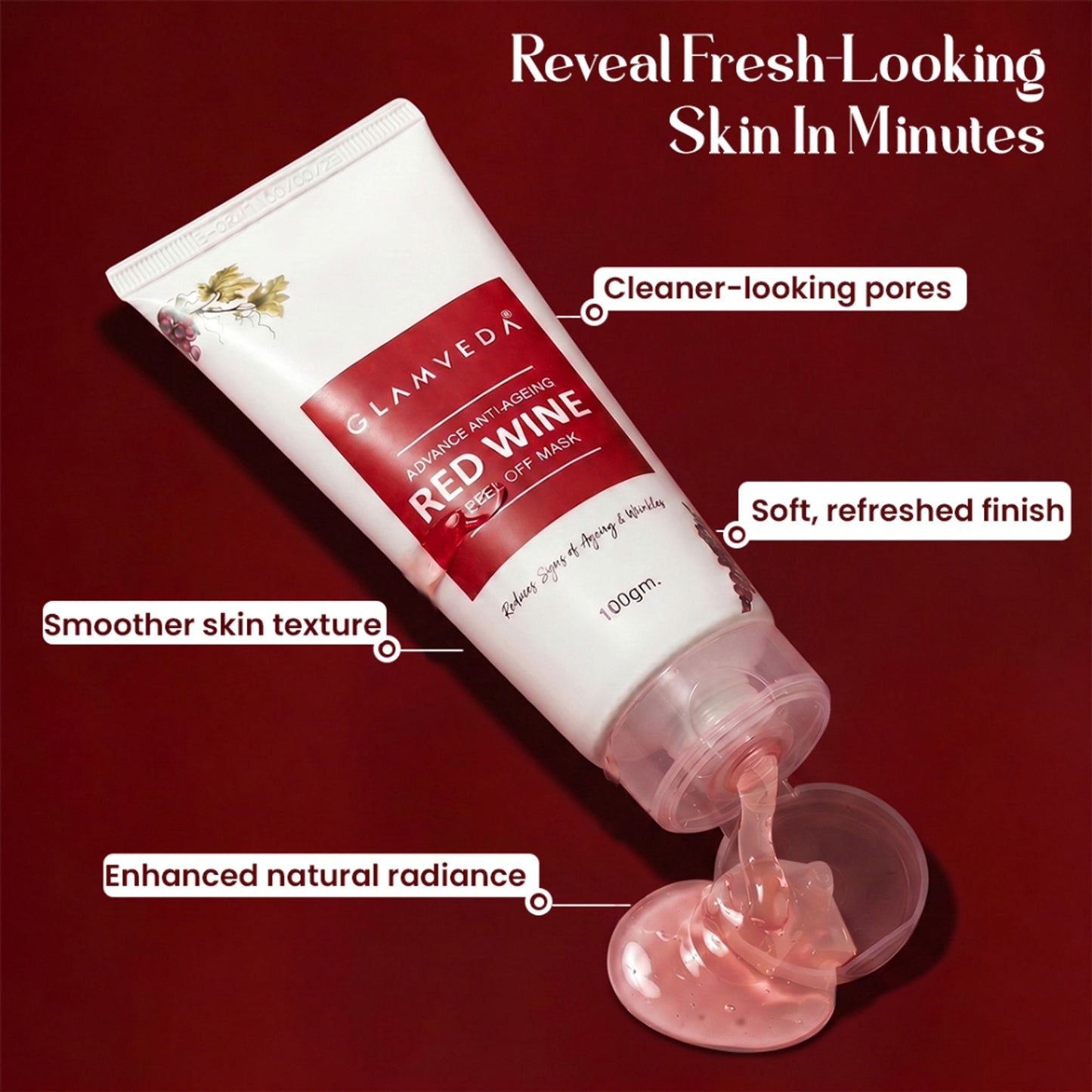 Glamveda Red Wine Advance Anti-ageing Peel Off Mask