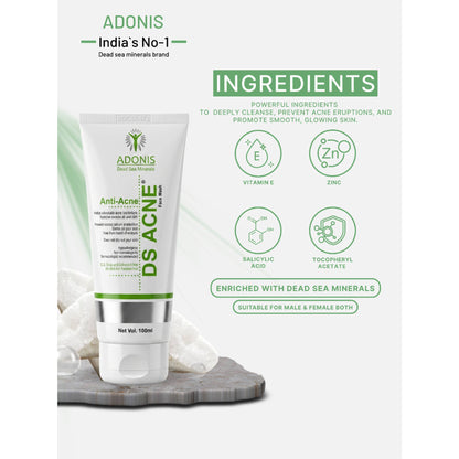 Adonis Unisex Ds Anti Acne Face Wash Cleanser With Salicylic Acid & Minerals For Oil Control & Acne