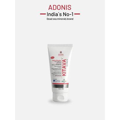 ADONIS Kitava Gel with tea tree and aloe vera for acne control and clear skin, unisex treatment gel in a white tube.
