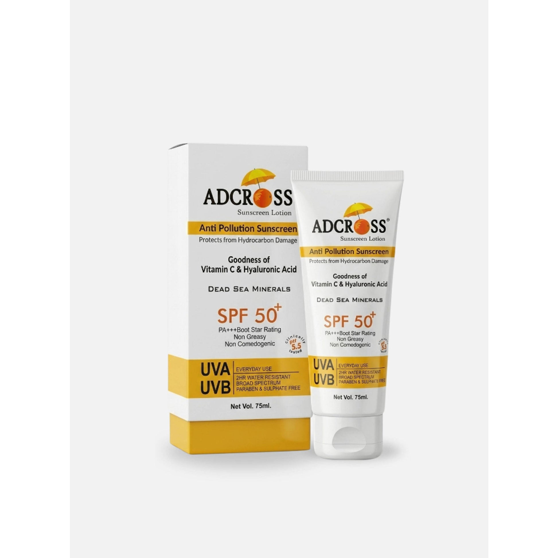 Adonis Unisex Adcross Sunscreen Lotion Spf 50 With Vitamin C&E For Uv Protection & Skin Nourishment
