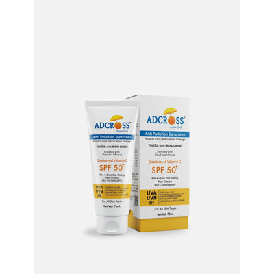 Adonis Unisex Adcross Aqua Gel Sunscreen With SPF 50+ & Iron Oxide For UV Protection, Anti Pollution