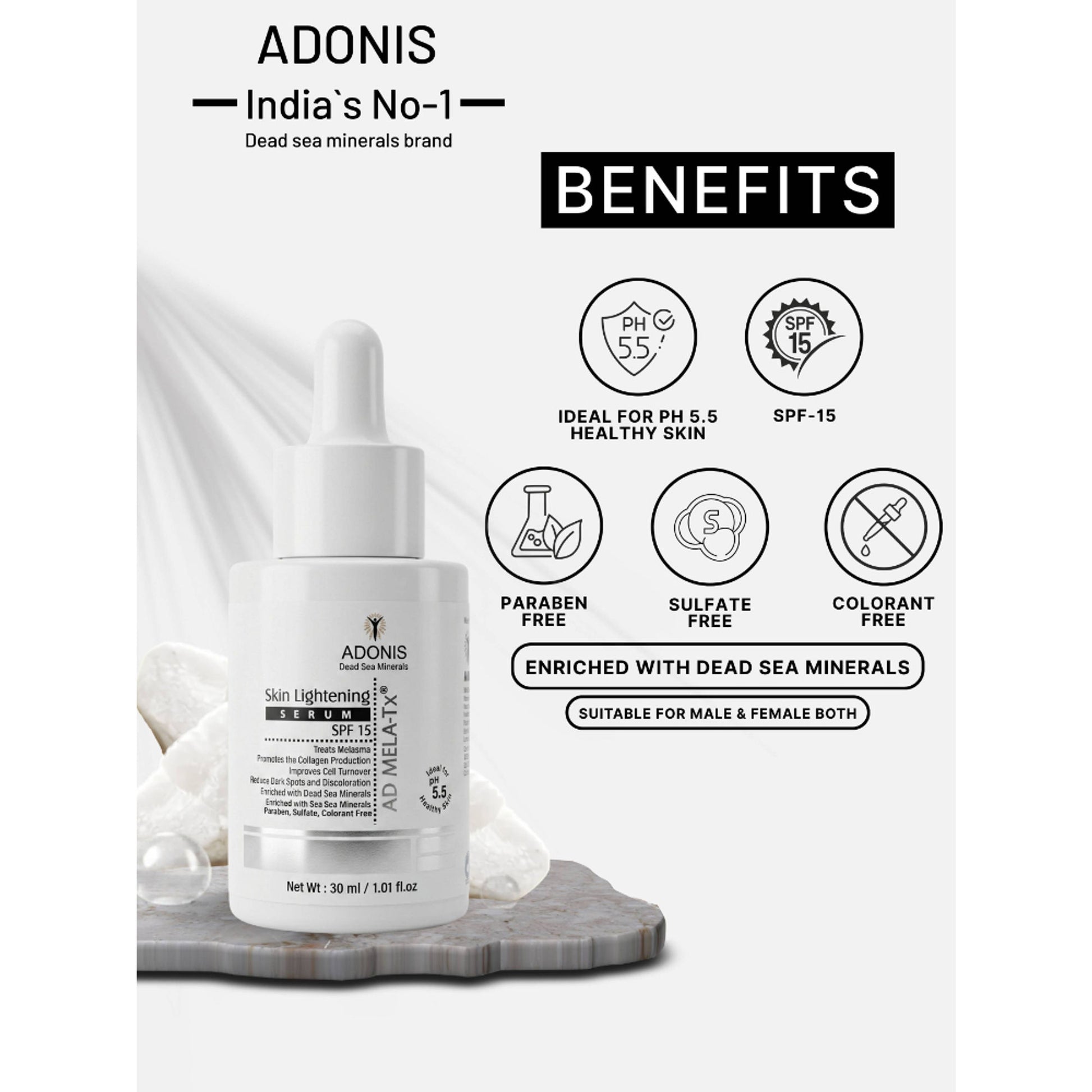 Adonis Unisex Ad Mela Tx Face Serum With Tranexamic Acid & Kojic Acid For Dark Spots & Even Tone