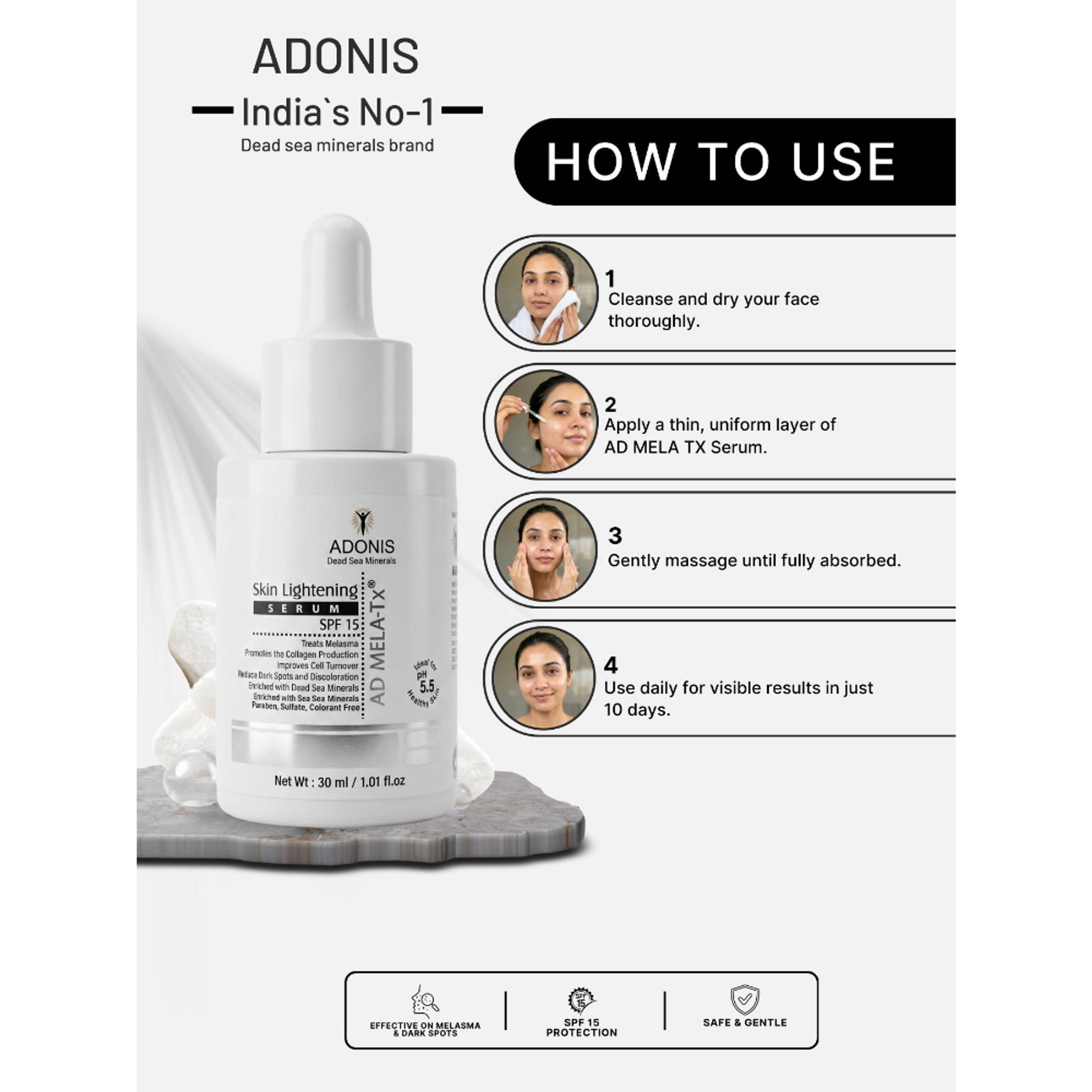 Adonis Unisex Ad Mela Tx Face Serum With Tranexamic Acid & Kojic Acid For Dark Spots & Even Tone