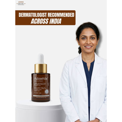 Adonis Unisex Adowhite Advance Face Serum With Kojic Acid & Glutathione For Pigmentation-Brightening