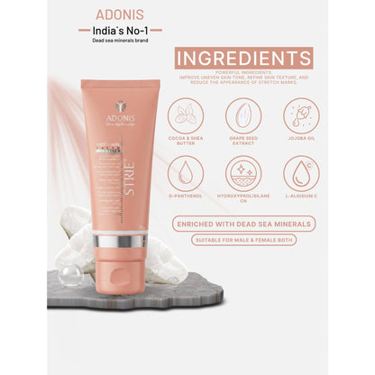 Adonis Stretch Marks Cream with Shea Butter & Vitamin E for Hydrated Smooth Skin