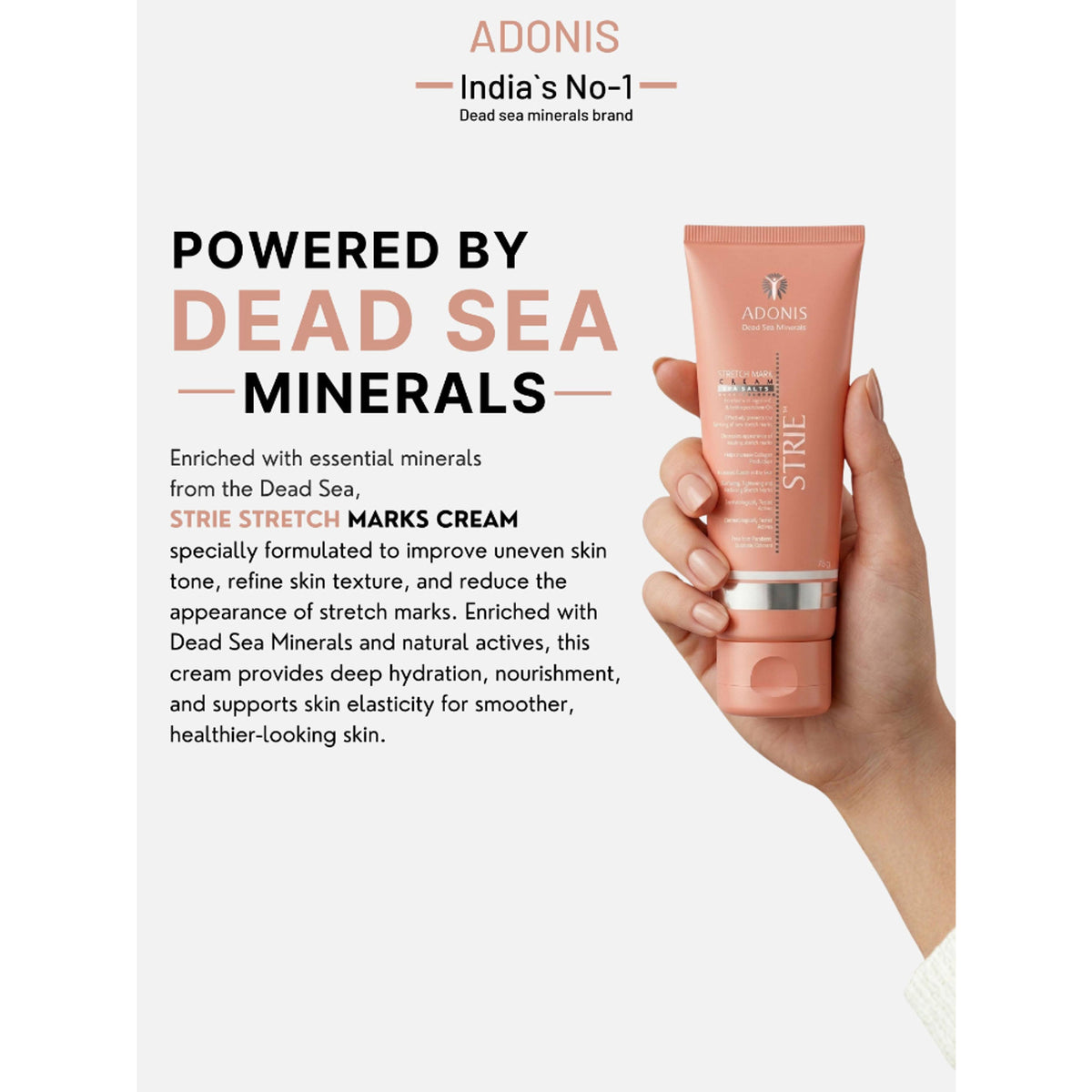 Adonis Stretch Marks Cream with Shea Butter & Vitamin E for Hydrated Smooth Skin