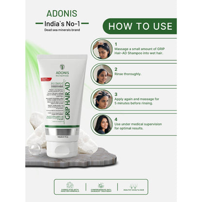 Adonis Grip AD Shampoo With Ketoconazole & Seascalp For Healthy Scalp