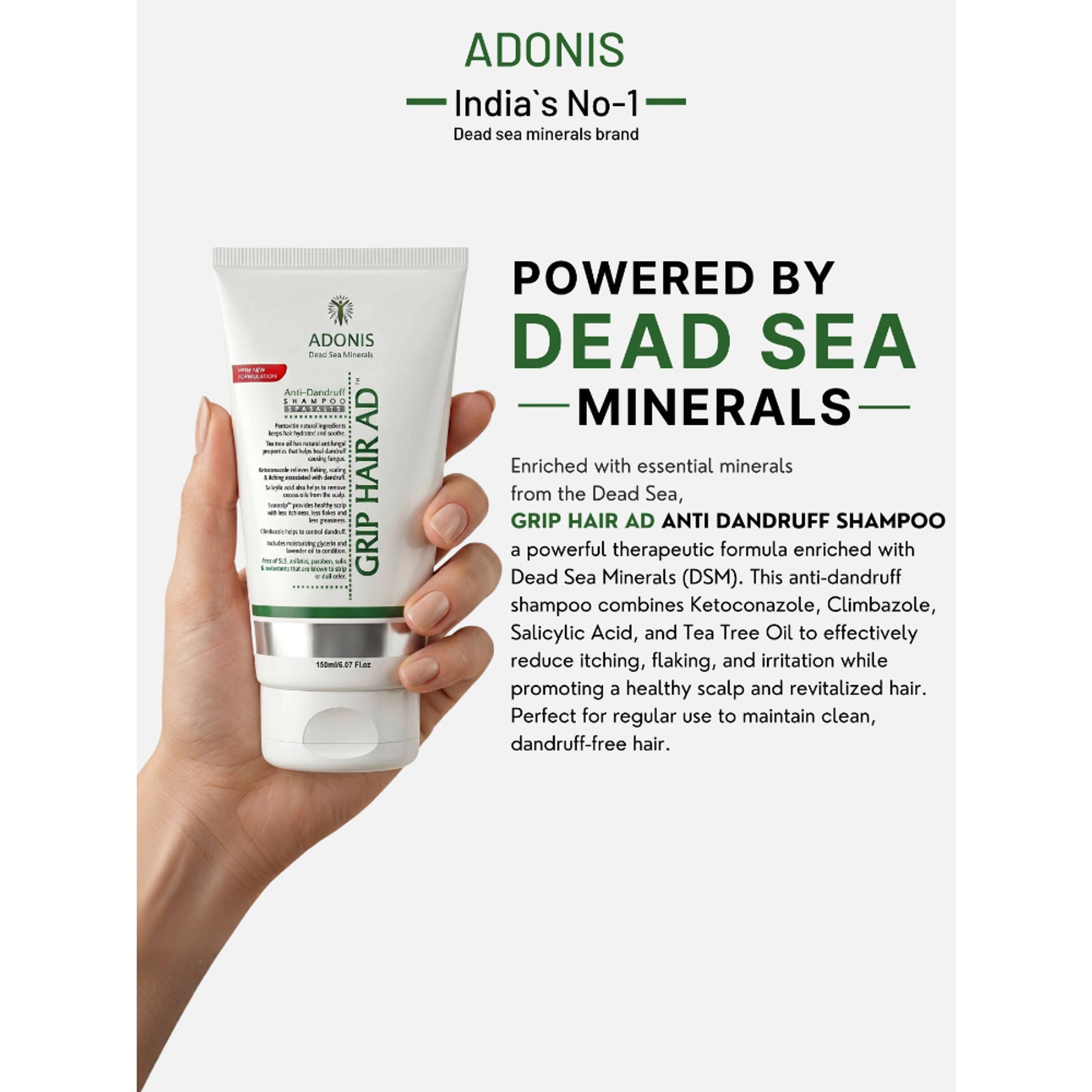 Adonis Grip AD Shampoo With Ketoconazole & Seascalp For Healthy Scalp