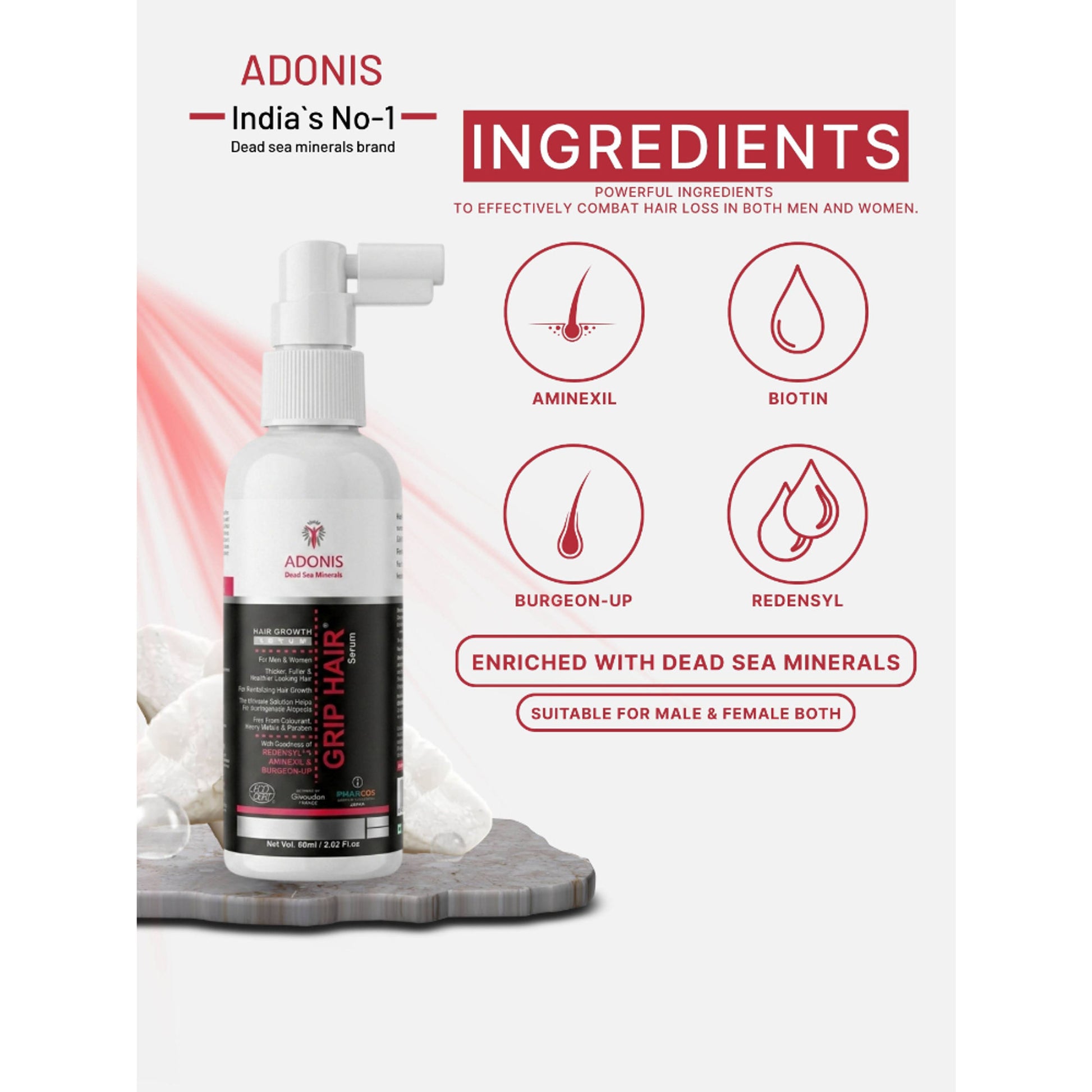 Adonis Grip Hair Serum With Biotin & Keratin For Healthy Strong Hair