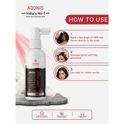 Adonis Grip Hair Serum With Biotin & Keratin For Healthy Strong Hair