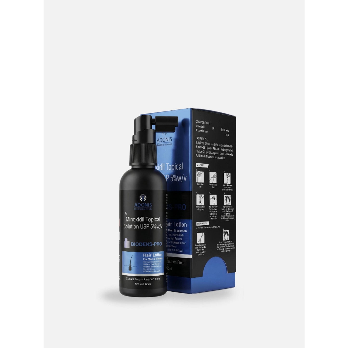 Adonis Biodens Pro Lotion With Minoxidil & Procapil For Hair Growth Control