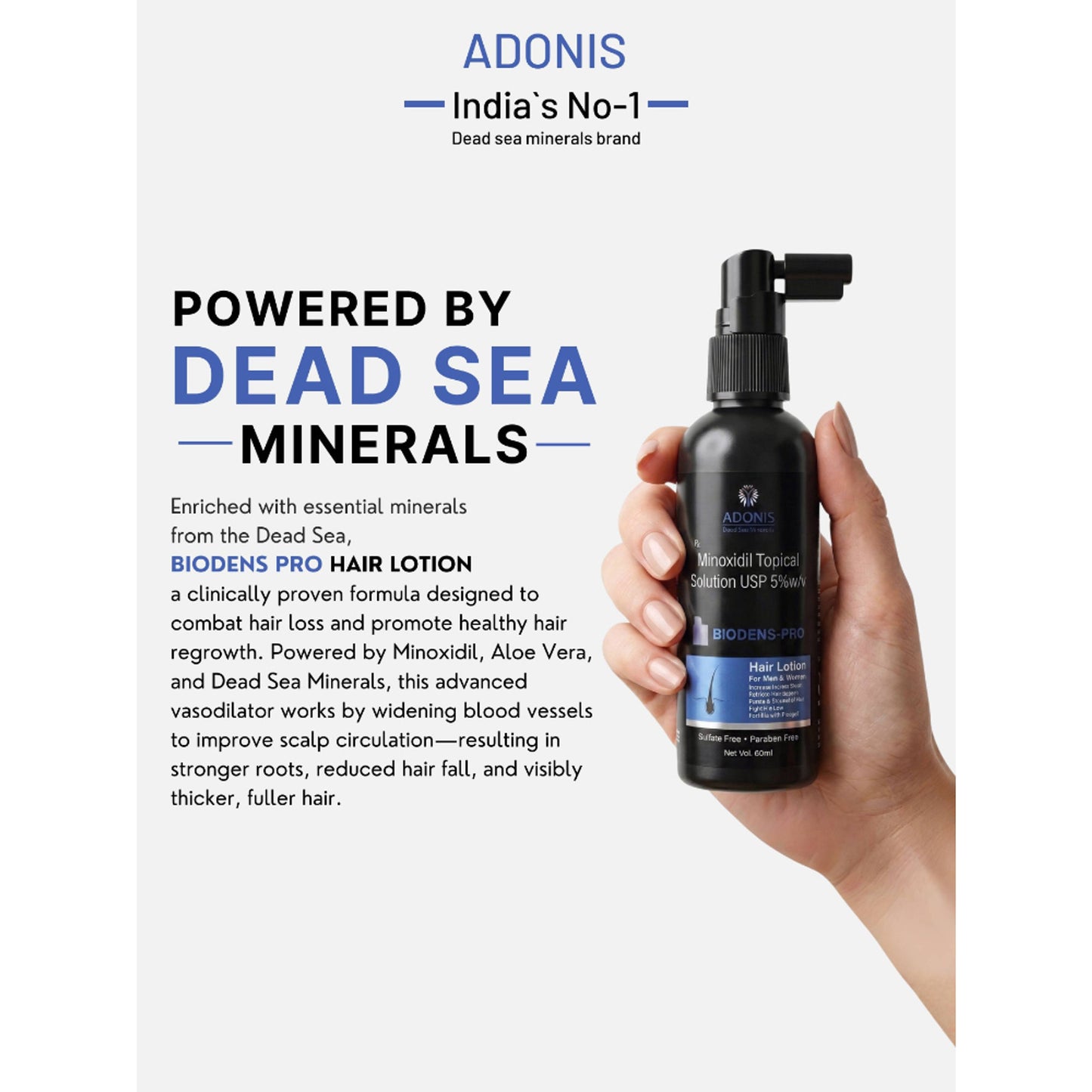 Adonis Biodens Pro Lotion With Minoxidil & Procapil For Hair Growth Control