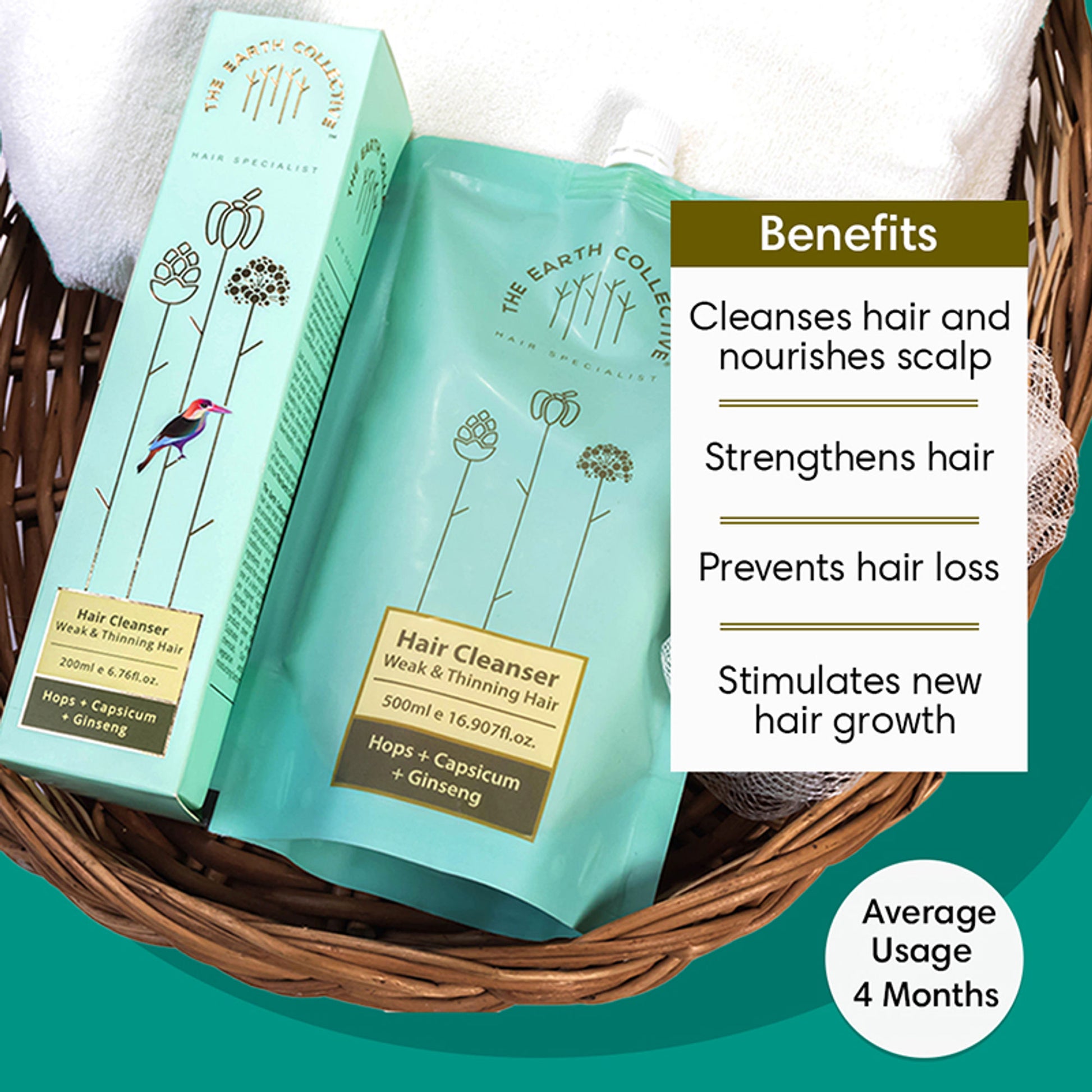 The Earth Collective Hair Cleanser For Weak & Thinning Hair