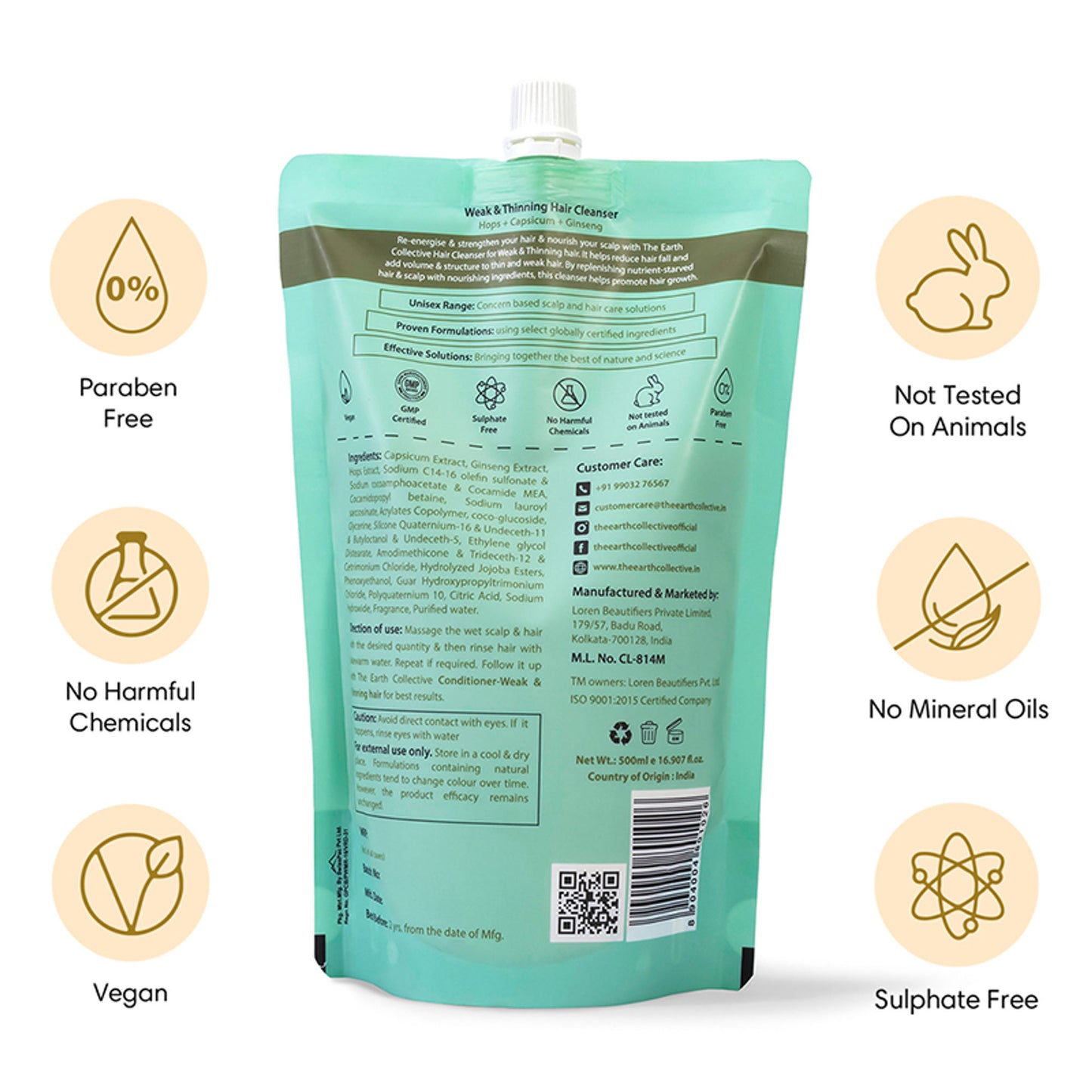 The Earth Collective Hair Cleanser For Weak & Thinning Hair