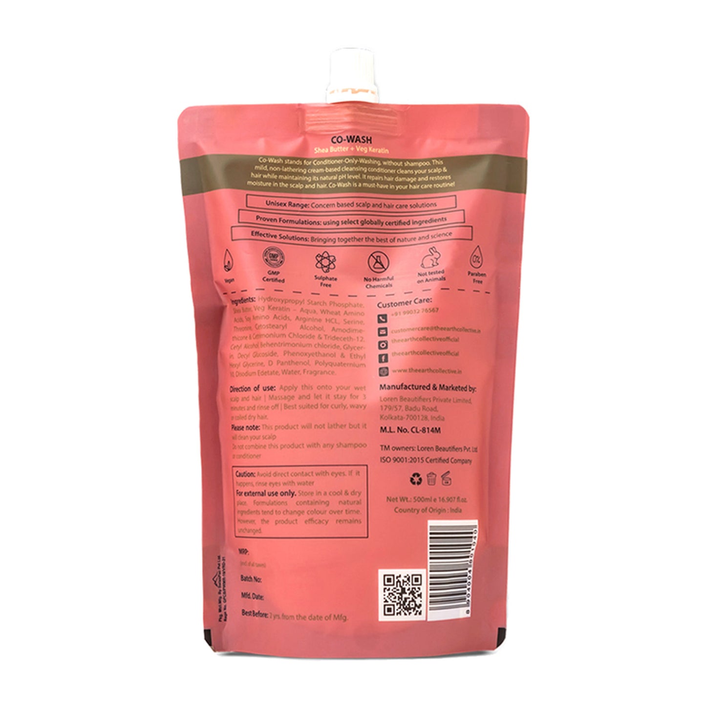 The Earth Collective Co-Wash Conditioner Only Wash With Keratin
