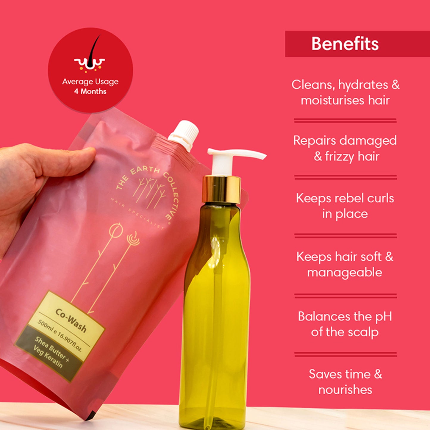 The Earth Collective Co-Wash Conditioner Only Wash With Keratin