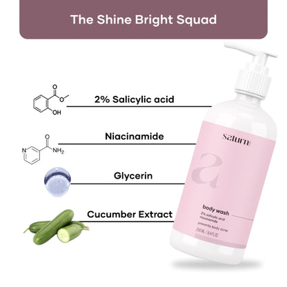 Saturn by GHC Body Wash With 2% Salicylic Acid, Niacinamide, Glycerin & Cucumber Extract