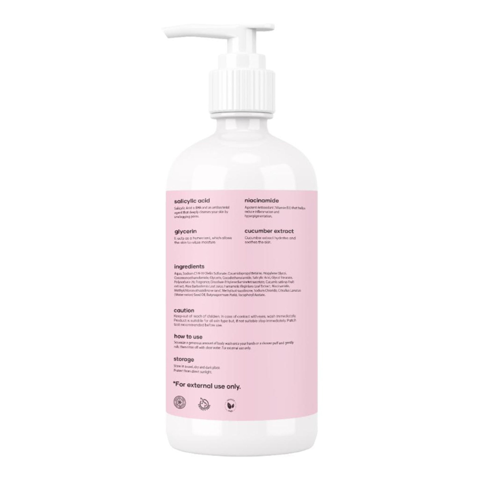 Saturn by GHC Body Wash With 2% Salicylic Acid, Niacinamide, Glycerin & Cucumber Extract