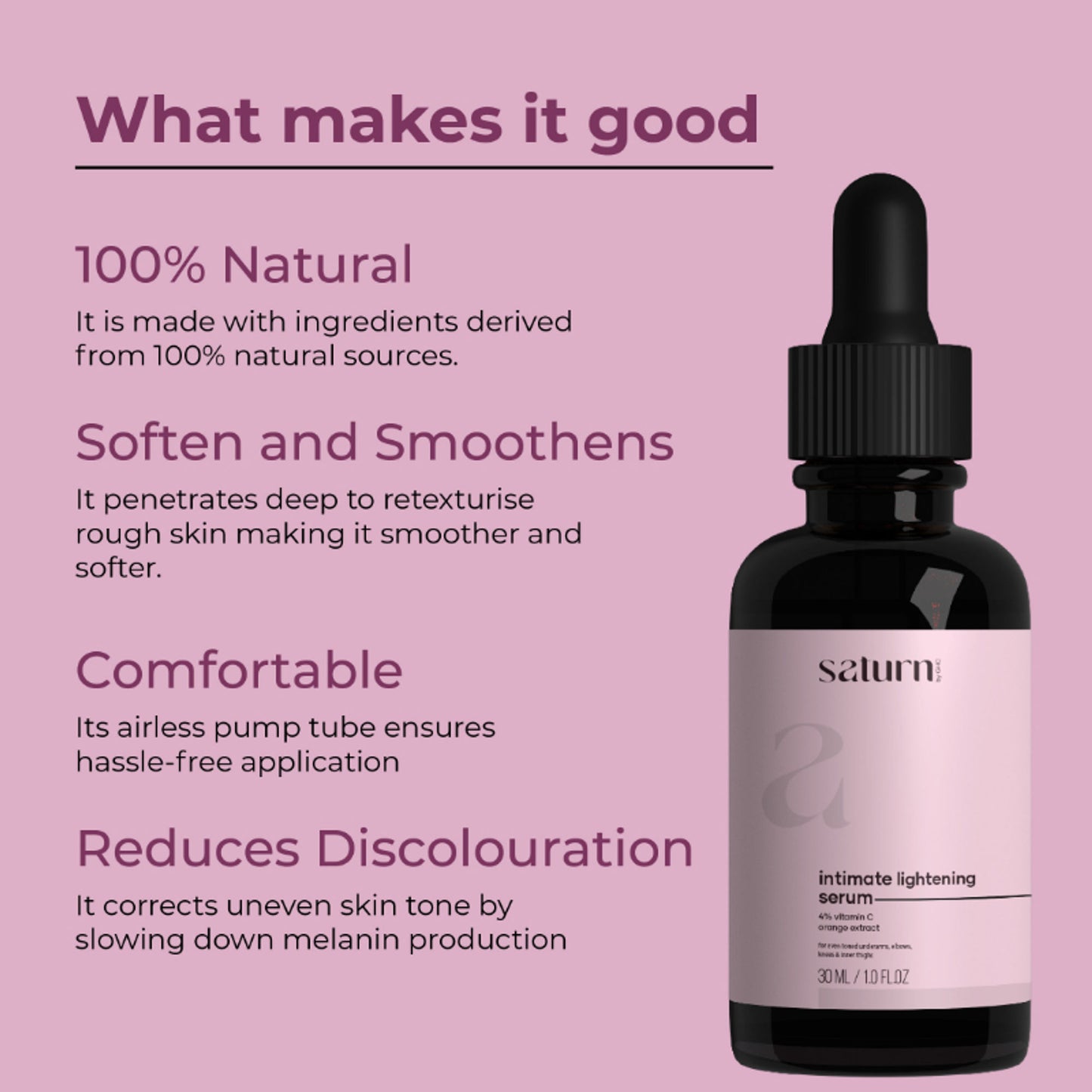 Saturn by GHC Intimate Lightening Serum That Lightens Dark Underarms, Back, Neck & Bum