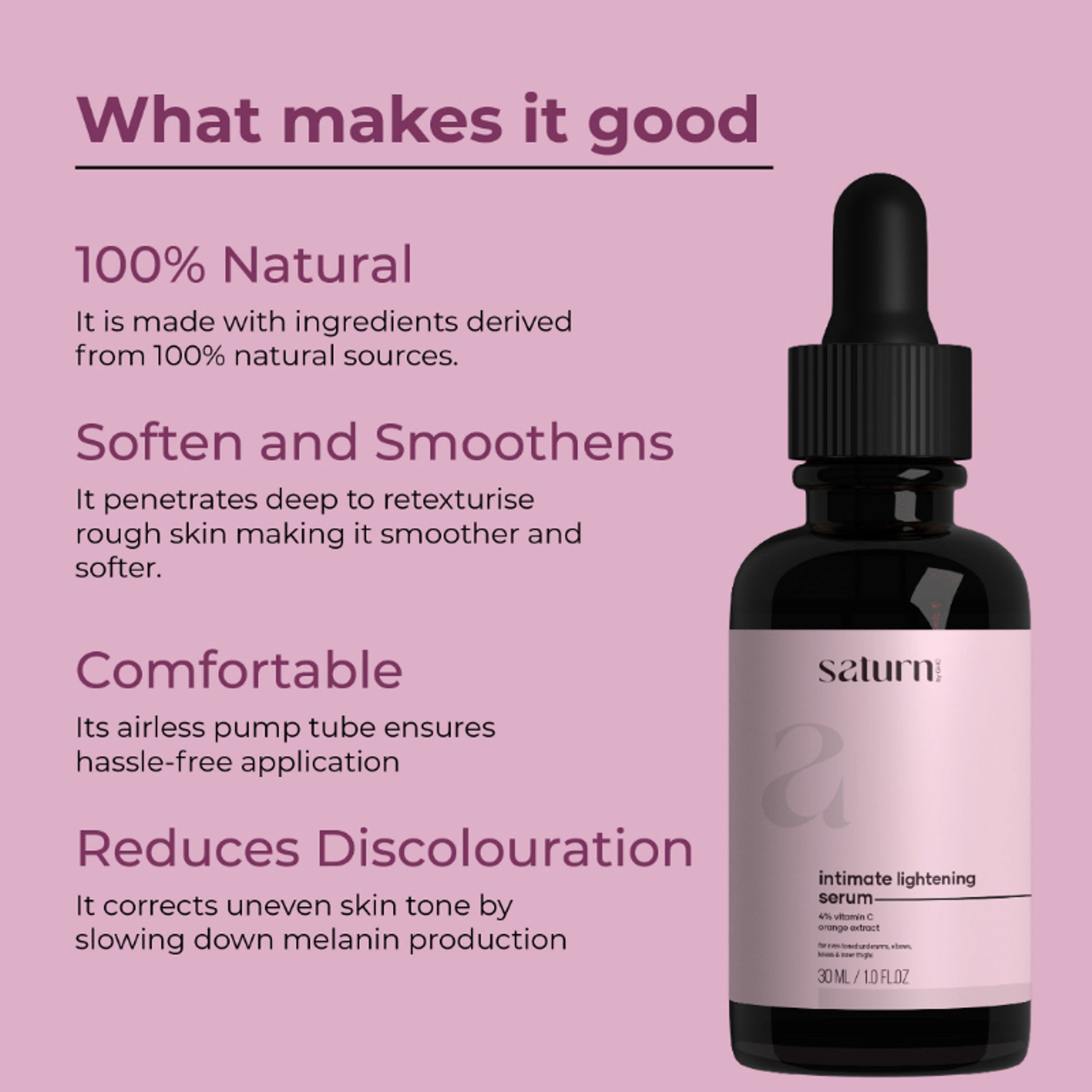Saturn by GHC Intimate Lightening Serum That Lightens Dark Underarms, Back, Neck & Bum