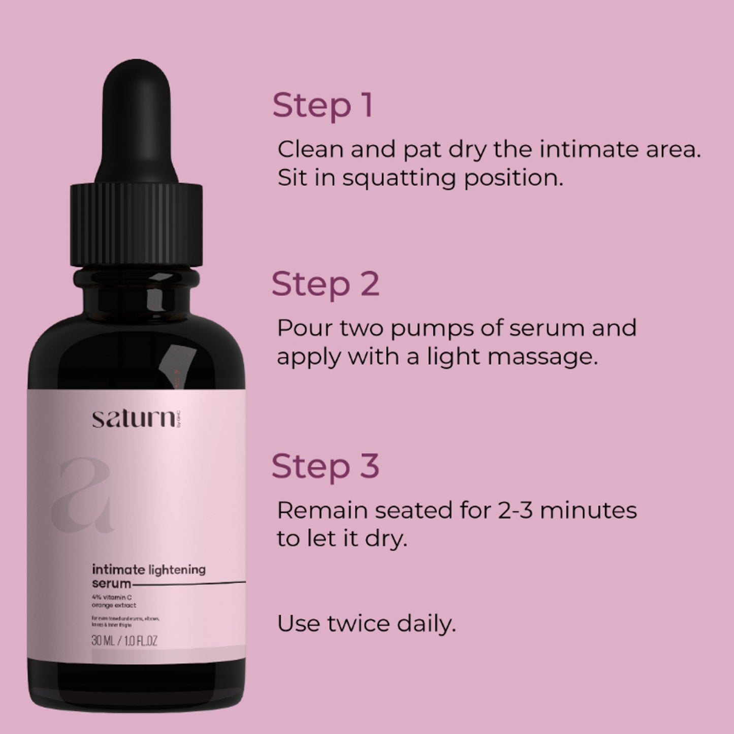 Saturn by GHC Intimate Lightening Serum That Lightens Dark Underarms, Back, Neck & Bum