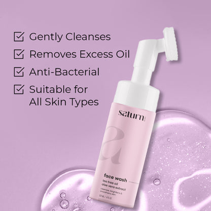 Saturn by GHC Foaming Face Wash With Deep Cleansing Brush for Acne & Oil Control