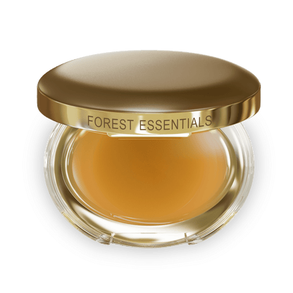 Forest Essentials Narangi Glaze Luscious Lip Balm with organic beeswax for dry, chapped lips, featuring a smooth, nourishing texture.