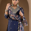 Dhiyona IE Women Ethnic Motifs Embroidered Regular Kurta with Trousers & With Dupatta