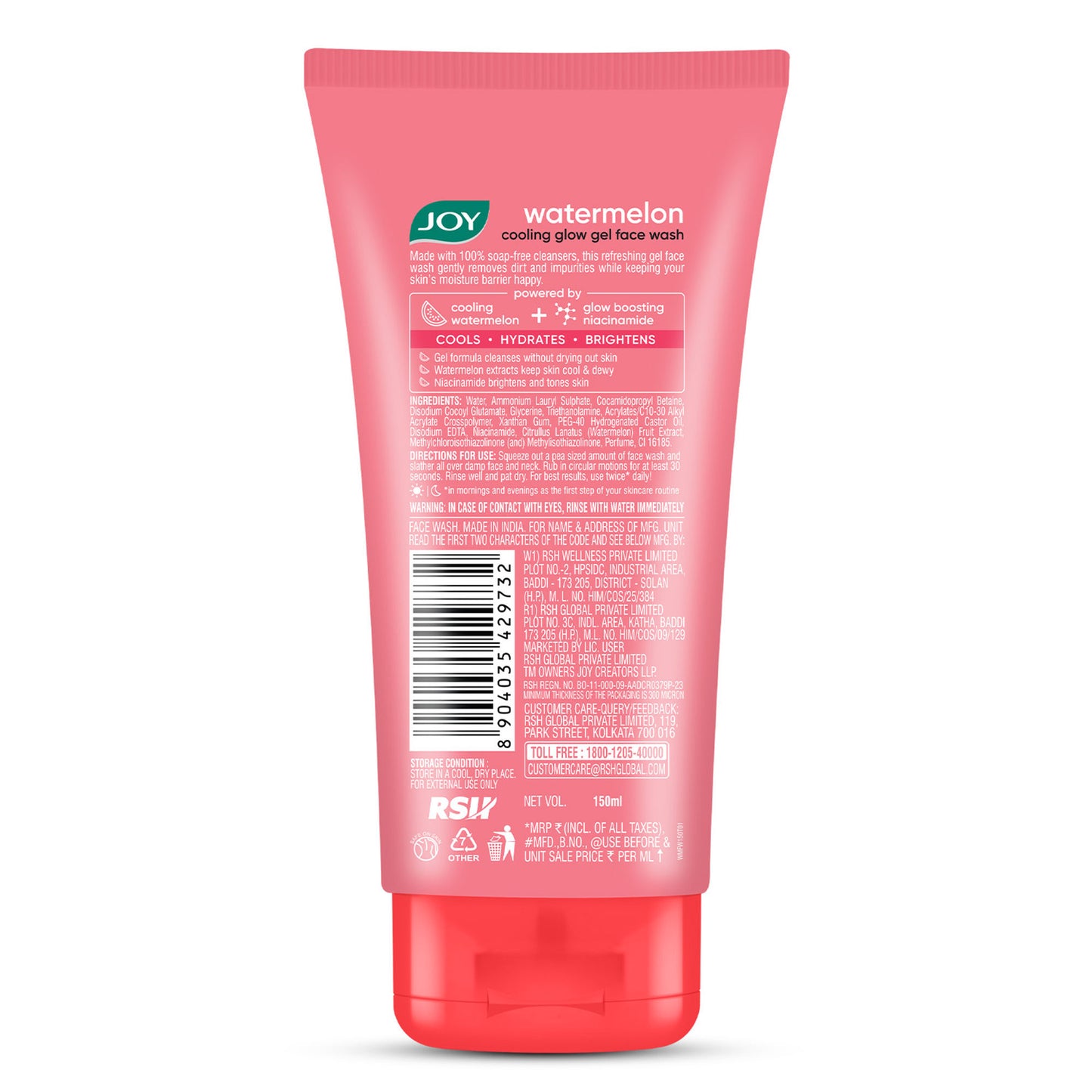 Joy Watermelon Cooling Glow Gel Face Wash