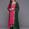 Dhiyona VA Women'sEthnic Motifs Embroidered Straight Kurta & Trousers With Dupatta