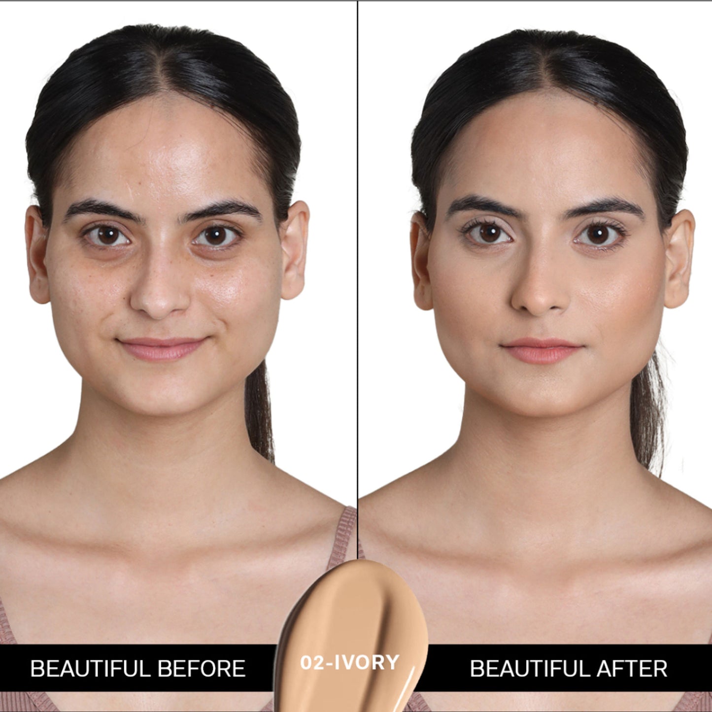 FLiCKA Flawless Femme HD Liquid Foundation Dewy Finish Long Lasting Medium High Coverage - Ivory
