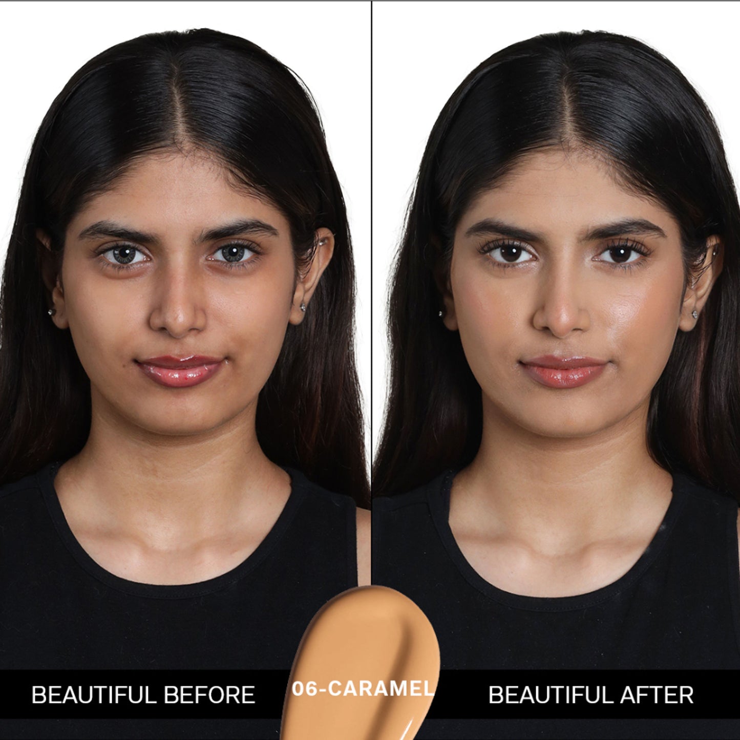 FLiCKA Flawless Femme HD Liquid Foundation Dewy Finish Long Lasting Medium High Coverage - Caramel