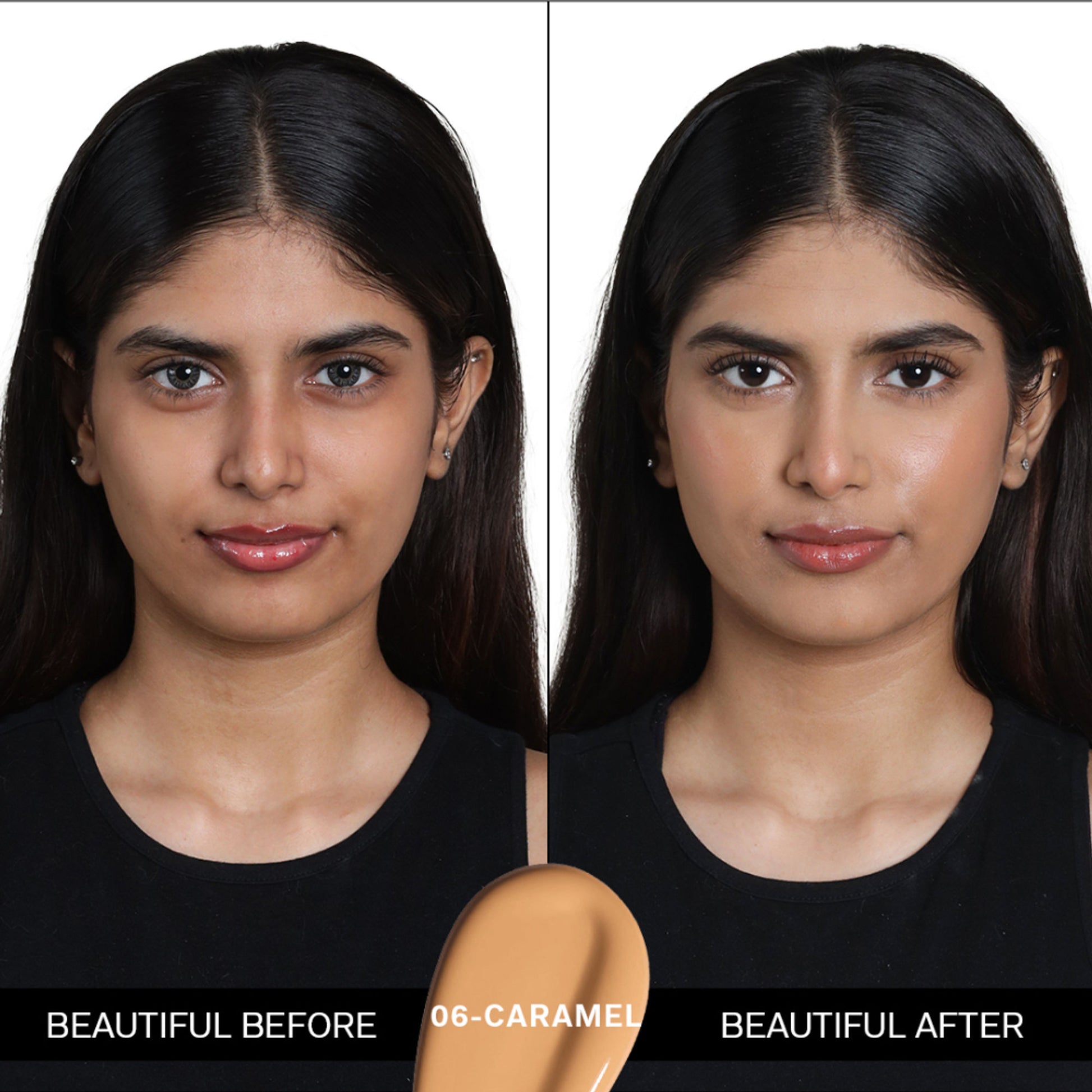 FLiCKA Flawless Femme HD Liquid Foundation Dewy Finish Long Lasting Medium High Coverage - Caramel