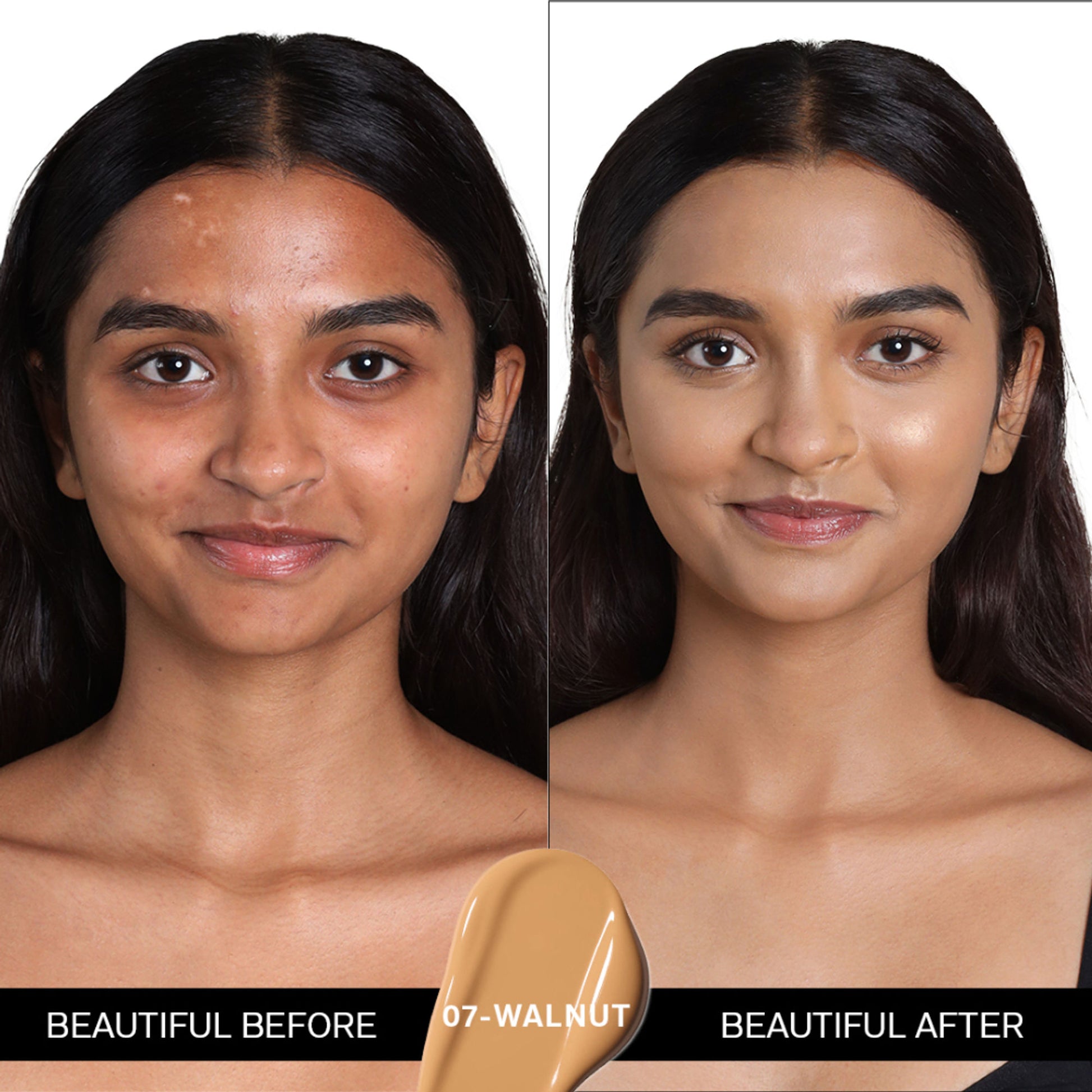 FLiCKA Flawless Femme HD Liquid Foundation Dewy Finish Long Lasting Medium High Coverage - Walnut
