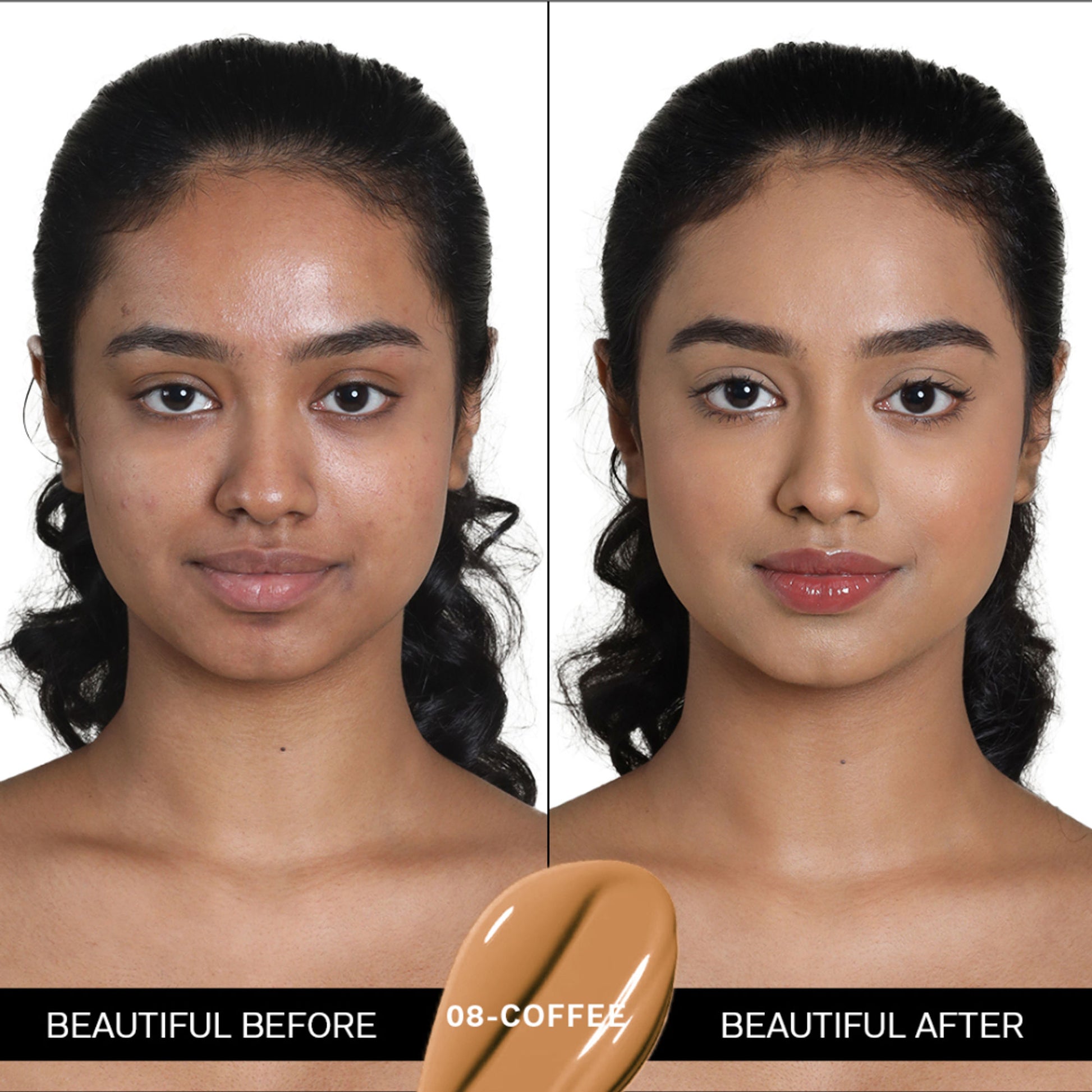 FLiCKA Flawless Femme HD Liquid Foundation Dewy Finish Long Lasting Medium High Coverage - Coffee