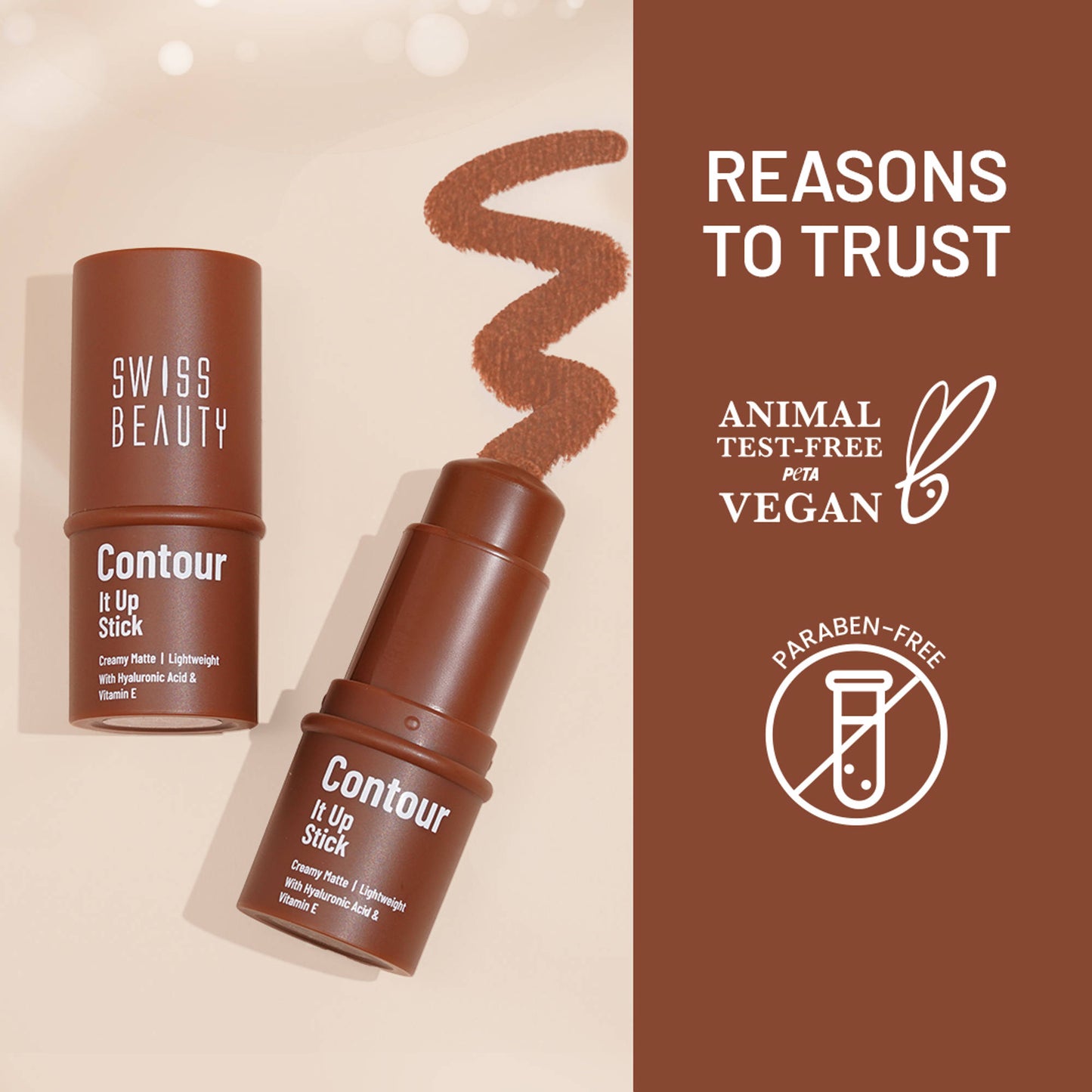 Swiss Beauty Contour It Up Stick - 01 Walnut Brown
