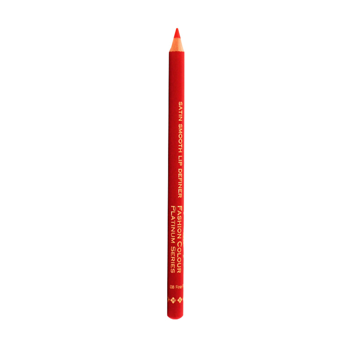 FASHION COLOUR Satin Smooth Lip Definer in Fire Fly, showcasing the rich, smooth lip liner pencil with a vibrant orange shade.
