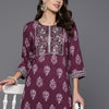 Dhiyona IE Women Floral Printed Mirror Work Kurta