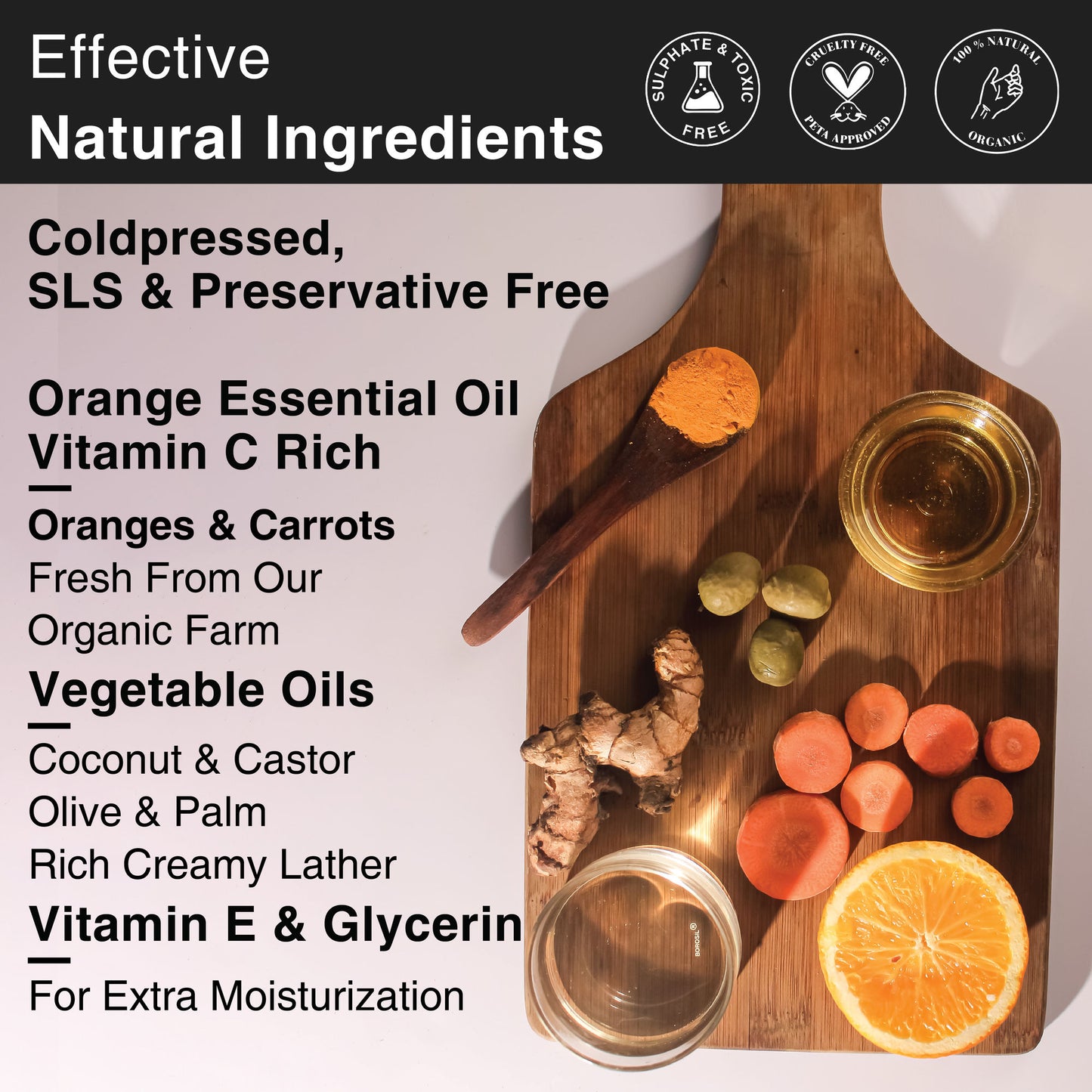 Soulflower Ayurvedic Vitamin C Orange Carrot Handmade Soap for Skin Face Whitening, Dark Spots