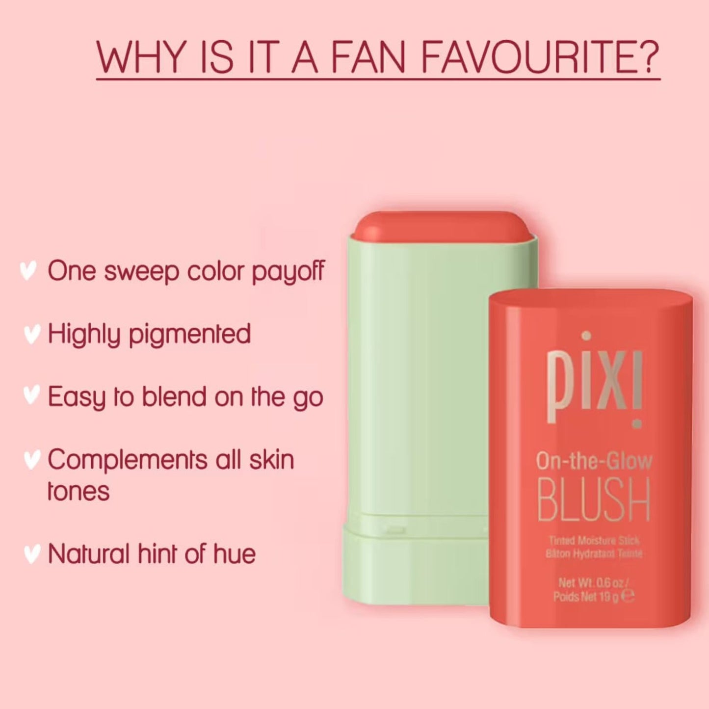 Pixi On The Glow Cream Blush - Fleur