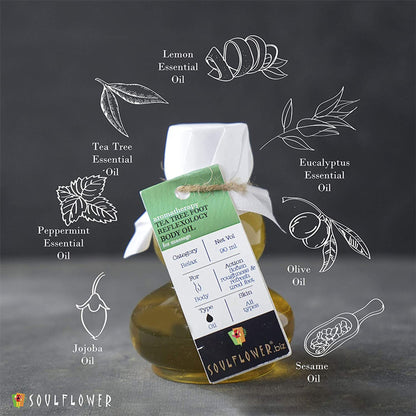 Soulflower Jasmine Aroma & Body Massage Oil, Floral smell for Calm Skin, Relaxed Body & Environment
